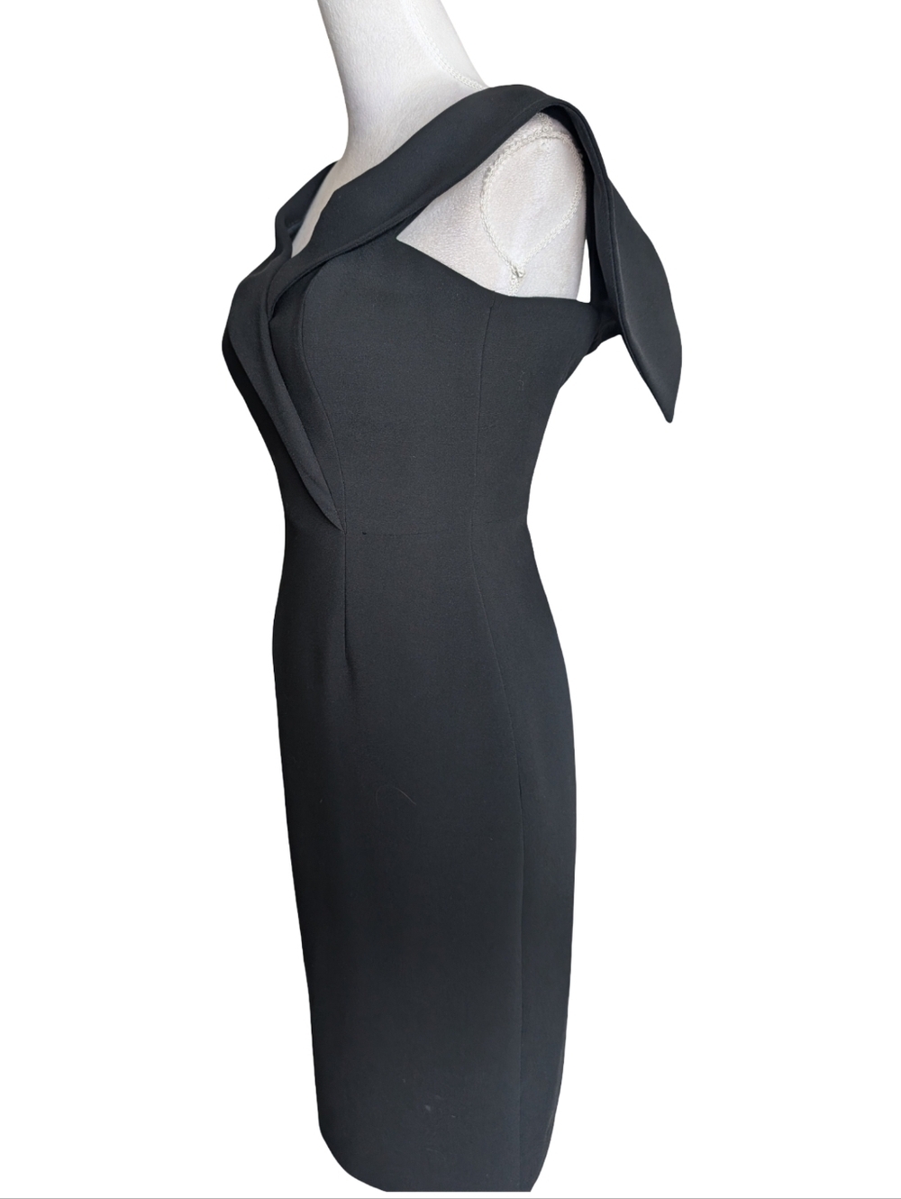 Reiss Haddi Black Off-Shoulder Sheath Dress Size 4 - Picture 5 of 12
